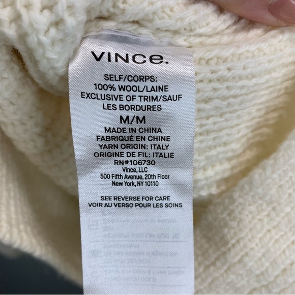 VINCE WOMEN’S MIXED STITCH FUNNEL NECK PULLOVER SWEATER - Picture 7 of 7